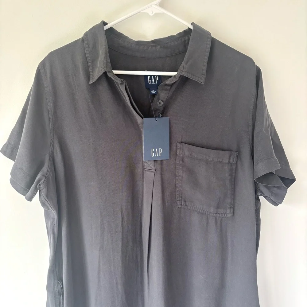 Gap Shadow Grey Short Sleeve T-shirt Mini Dress NWT